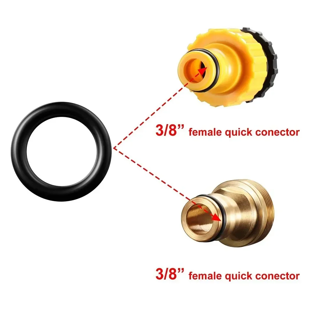 80pcs 1/4'' M22 3/8'' O-Rings Washer Rubber For Pressure Washer Hose Quick Disconnect Gardening Watering Tools Accessories