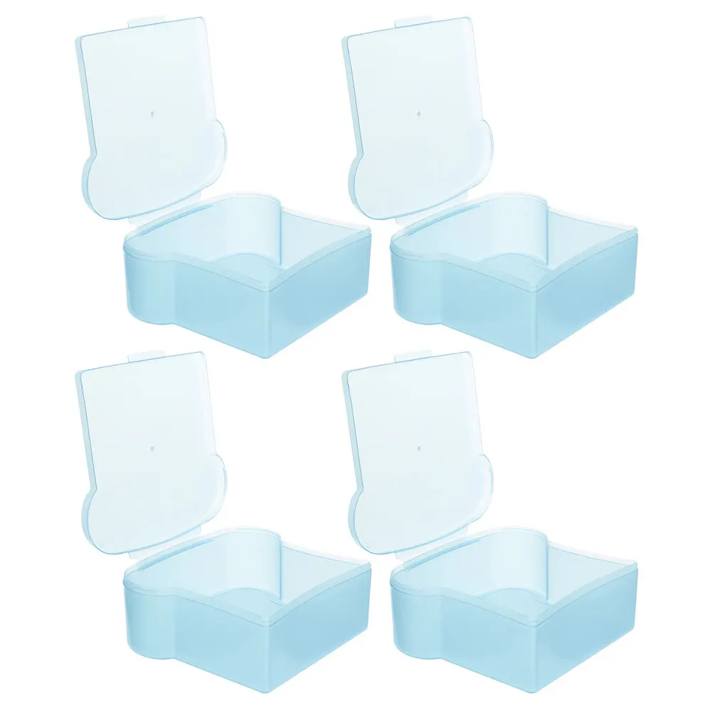 

4pcs Sandwich Containers Reusable Plastic Food Storage Boxes Leak-Proof Toddler Lunch Case Microwave Safe Large Capacity