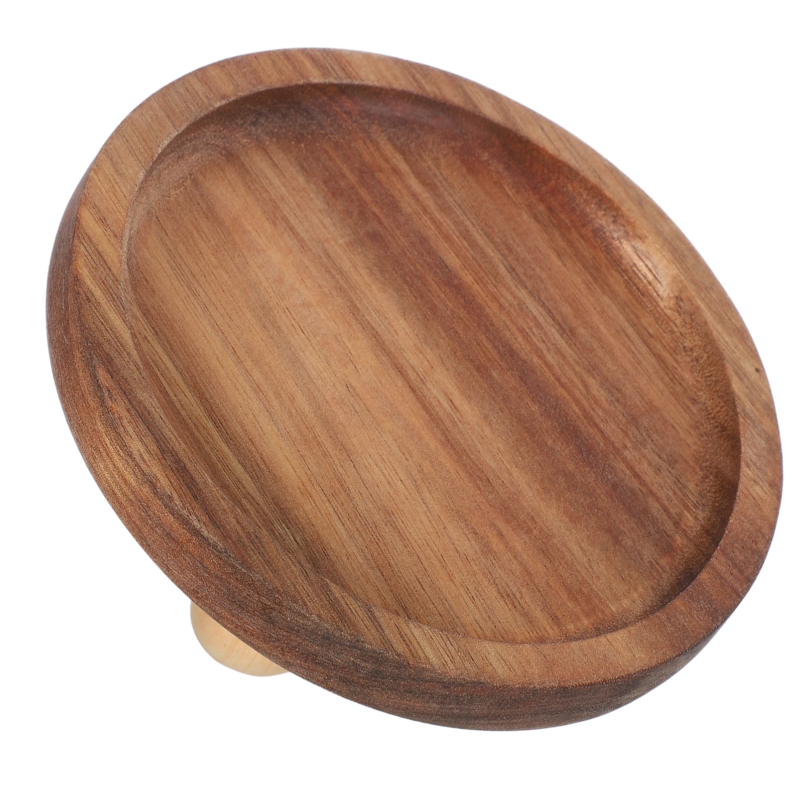 

Solid Dessert Platter Natural Grain Smooth -Free Surface Easy Clean Afternoon Tea Party Wood Platter Round Brown