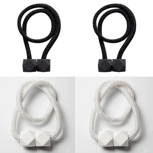 4 buah Tali Pengikat Tirai dengan Magnet Kuat Desain Tali Tebal untuk Kamar Tidur Ruang Tamu Dapur Aksesori Dekorasi Rumah Plastik Tahan Lama 8 tempat gorden penjualan terbaik - №