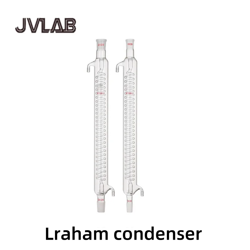 

Graham Condenser Standard Reflux Glass Condenser Chemical Lab Equipment Silicone Rubber Tube Glassware 100-500mm 14-29#
