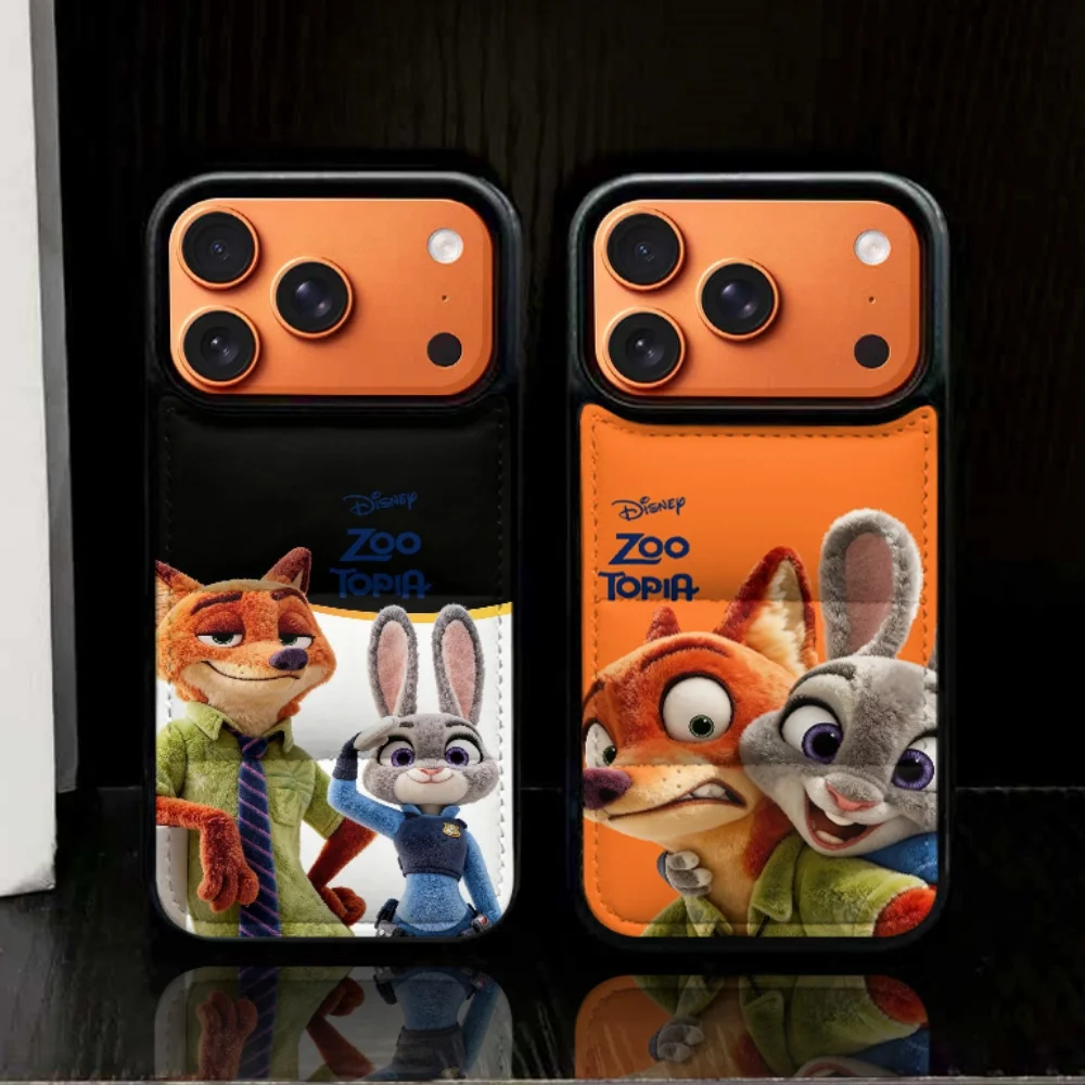 Casing Ponsel Jaket Trendi Bertema Disney Zootopia untuk 17 16 15 14 13 12 11 Pro Max Air 16 Plus Sampul Ponsel Warna Kontras