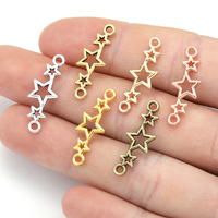 30pcs 6 Colors star Charms For Bracelet Earring necklace Connector Pendants DIY Handmade Jewelry Accessories Making 9*25mm L347