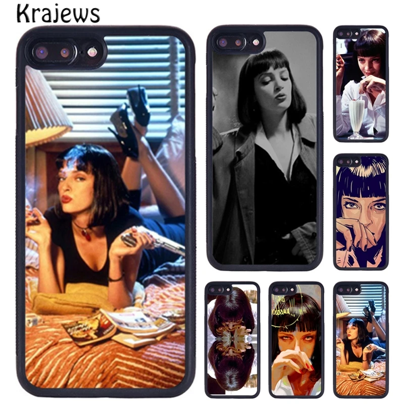 Krajews Mia wallace Pulp Fiction Phone Case For iPhone 16 15 14 X XR XS 11 12 mini 13 Pro MAX Plus cover shell coque