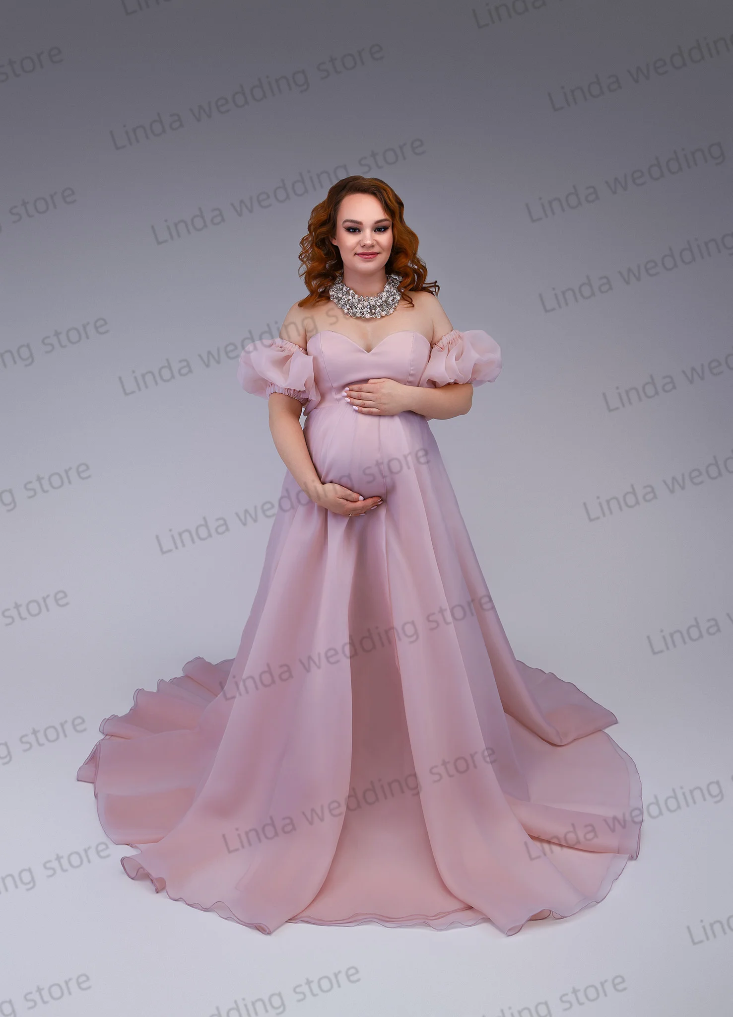 Simple Maternity Dress for Photography Sweetheart Sleeveless Prom Dress Pregnant  Photo Shoot Dresses Women Baby Shower