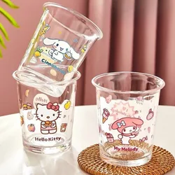 Sanrio glass cup Hello Kitty My Melody Cinnamoroll anime cute home drinking coffee juice milk drink cup girls drinking cup gift