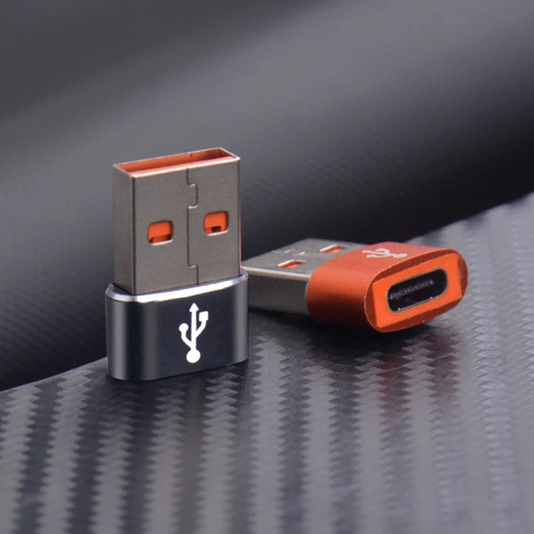 Adaptador OTG laranja para MacBook, Tipo C para USB 3.0, USB-C Conversor Feminino para USB Masculino, Samsung, Xiaomi, Huawei, 6A, 1Pc