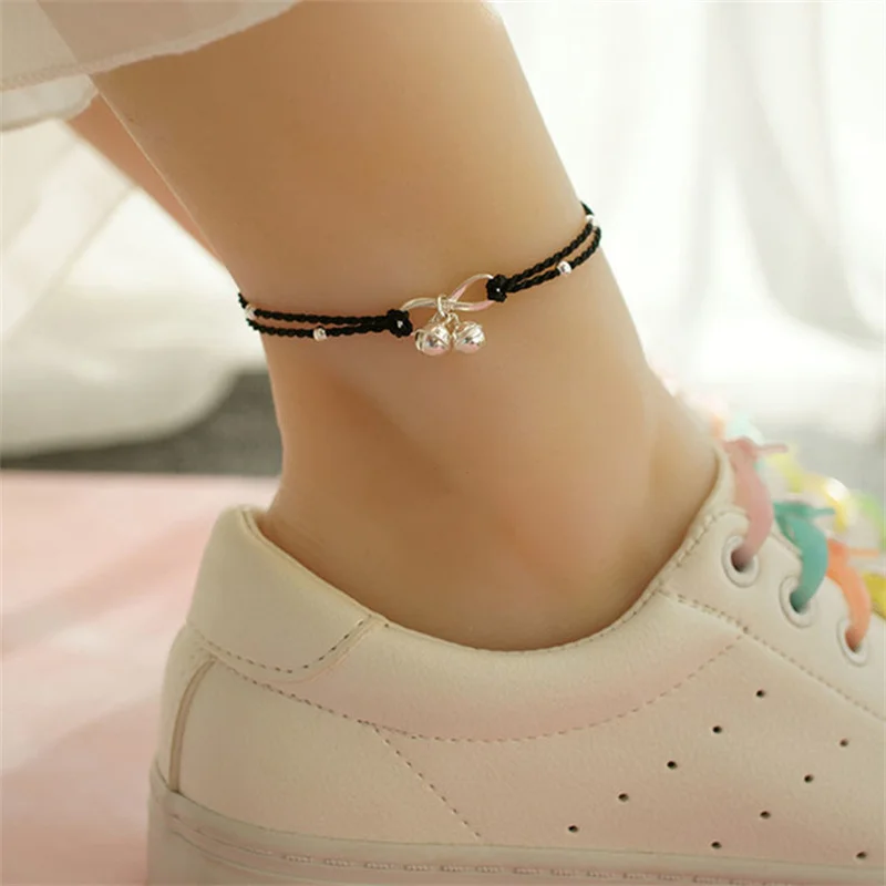 Anklet Female Bell Simple Retro Ethnic Style Sexy Student Korean Version Of Ankle Red Rope Palace Bell