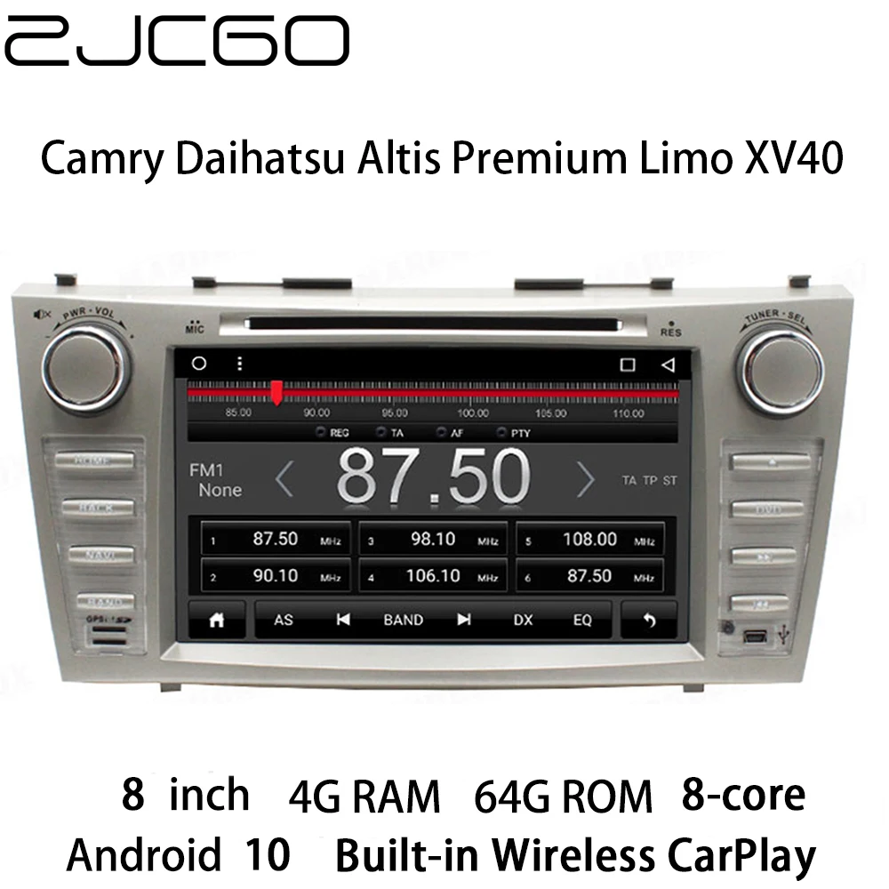 

ZJCGO Multimedia Player Stereo GPS Radio Navigation Android Screen for Toyota Camry Daihatsu Altis Premium Limo XV40 2007~2011