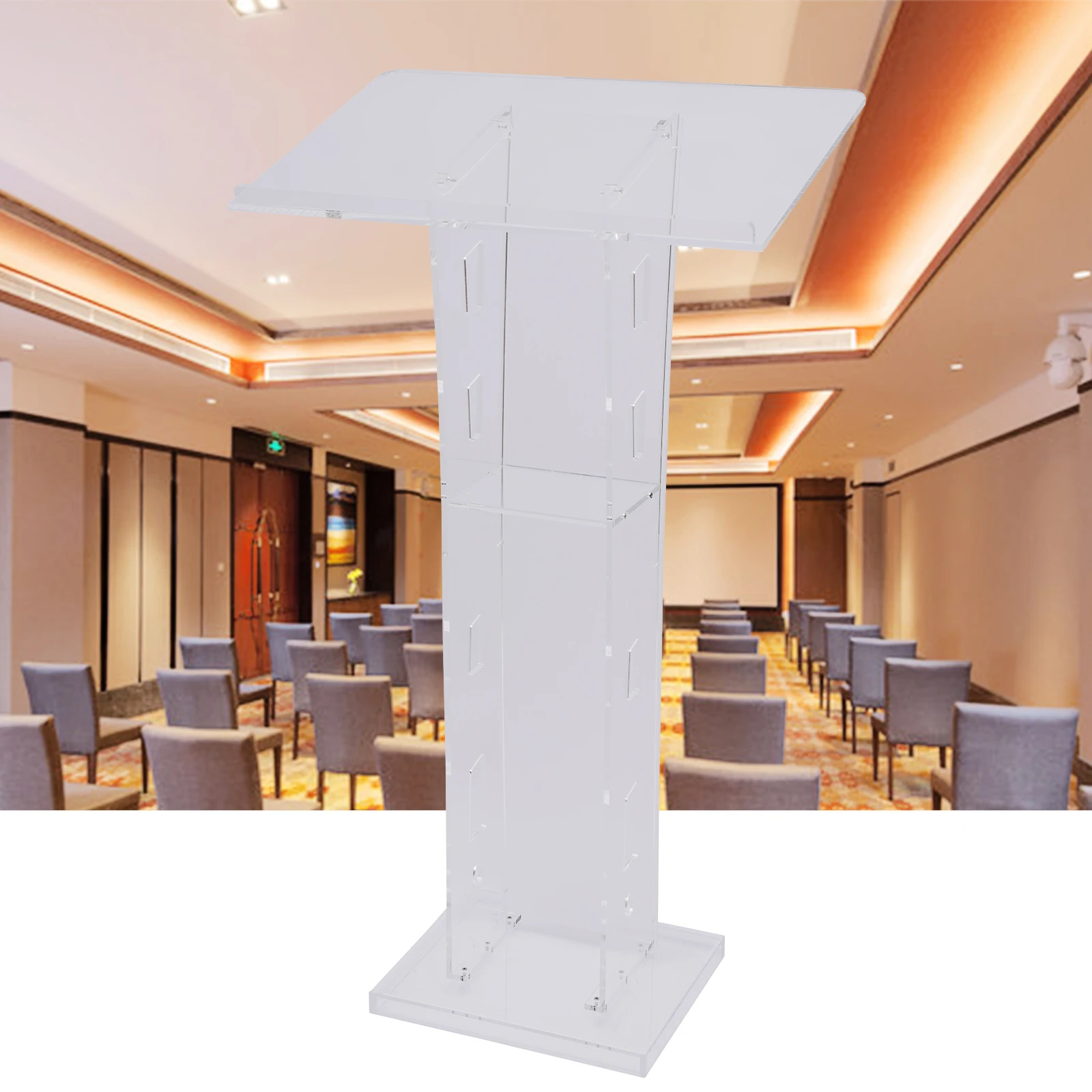 Podium akrilik Modern jelas Rostrum Sekolah menebal furnitur komersil 110cm H