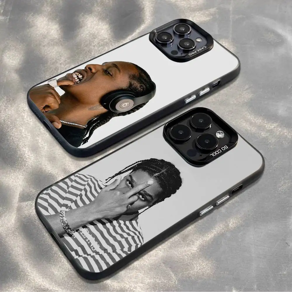 

A-ASAP Rocky Rapper Phone Case For iPhone 16,15,14,13,12,11,Mini,Pro,MAX,plus,Black Matte Shockproof Cover