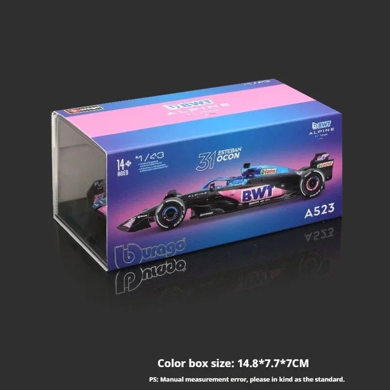 Bburago 1:43 Alpine F1 Team  10 Pierre Gasly  31 Esteban Ocon Formula Racing Static Simulation Die Casting Alloy Car Model Toy