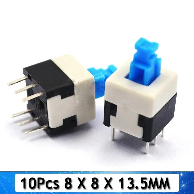 10PCS/LOT 5.8x5.8 7x7 8x8 8.5x8.5mm Self Locking / UNlock Push Tactile Power Micro Switch 6 Pin Button Switches