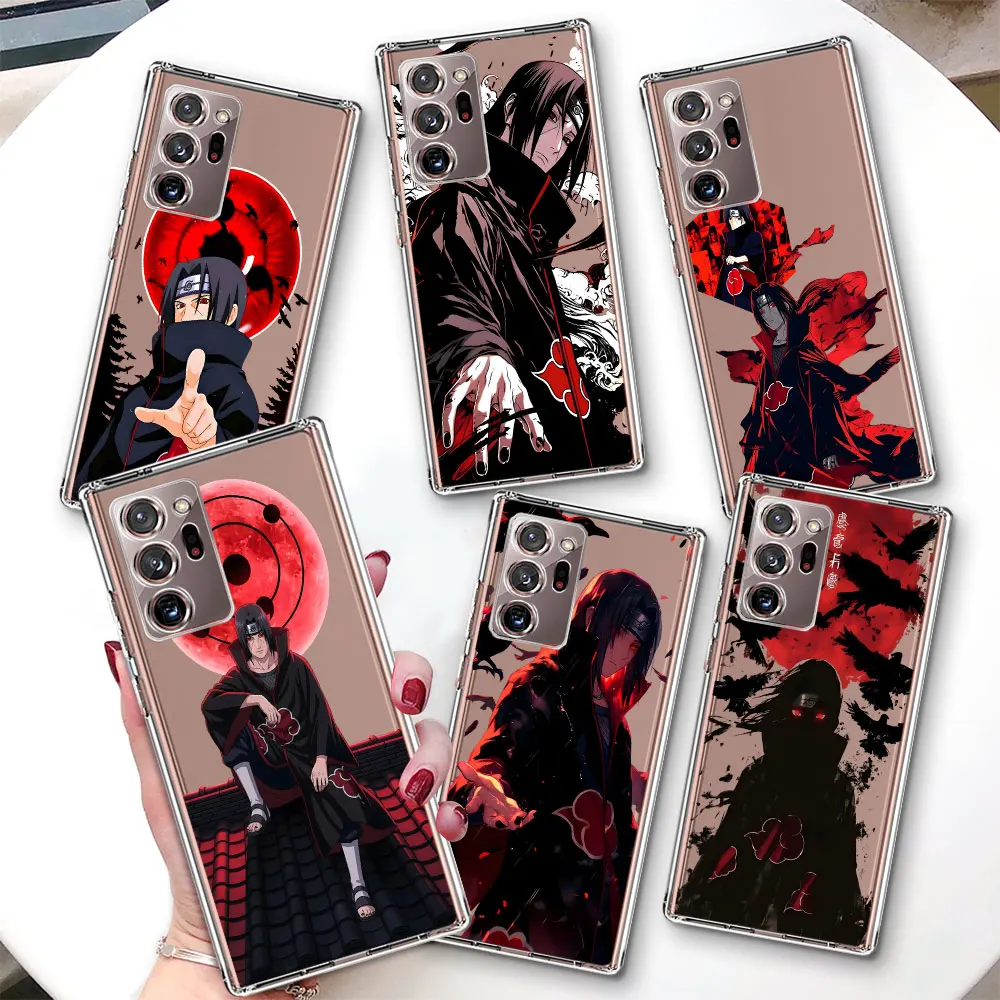Transparent Case for Samsung Galaxy Note 10 Plus 20 Ultra TPU Shockproof Phone Cover M33 M02 M11 M12 Uchiha Itachi Naruto Anime