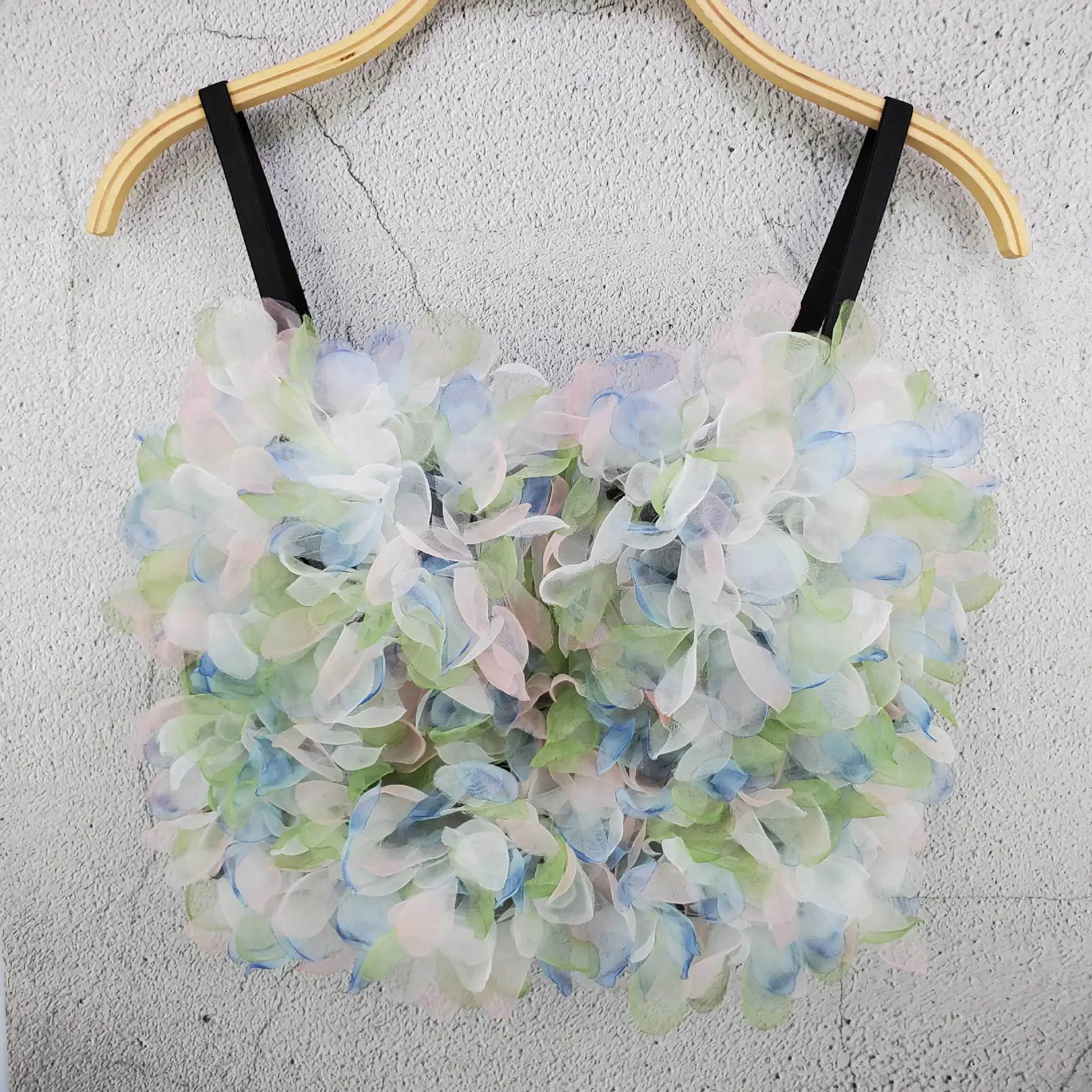 S973 Dropship Women Fashion Clothes Sweet Memory Fashion Three-dimensional Flower Small Tank Tops