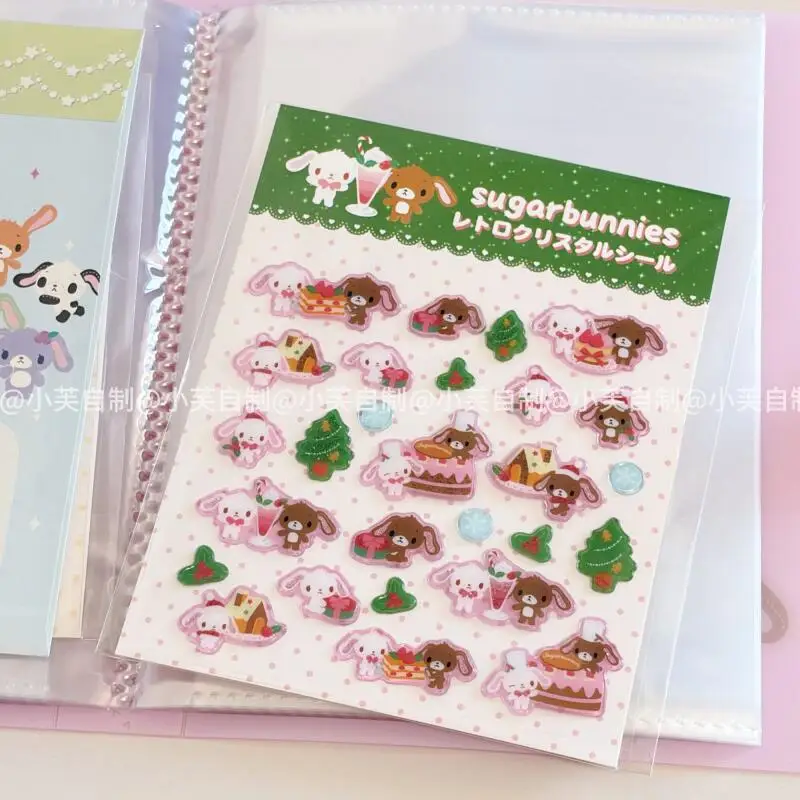 

Sanrio Sugarbunnies, рождественские блестящие наклейки с бриллиантами на нижнюю часть, милые мультяшные девушки, чашка для воды, справочник, наклейки для украшения компьютера