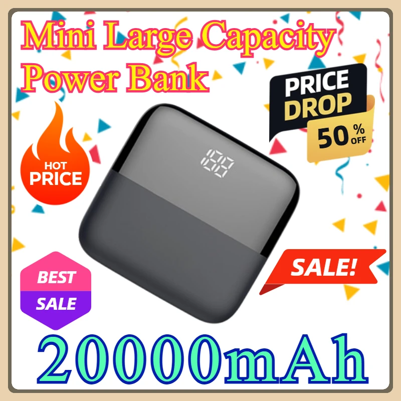 

For Xiaomi 20000mah Portable Digital Display Fast Charging Dual Usb Ultra Slim External Battery Mini Large Capacity Power Bank