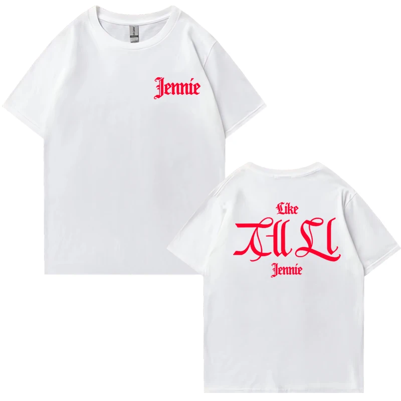 High Quality Like JENNIE Ruby Album Single Tour 2026 printed short sleeve T-shirts Unisex Fashion T shirt Men Women Cotton Tops