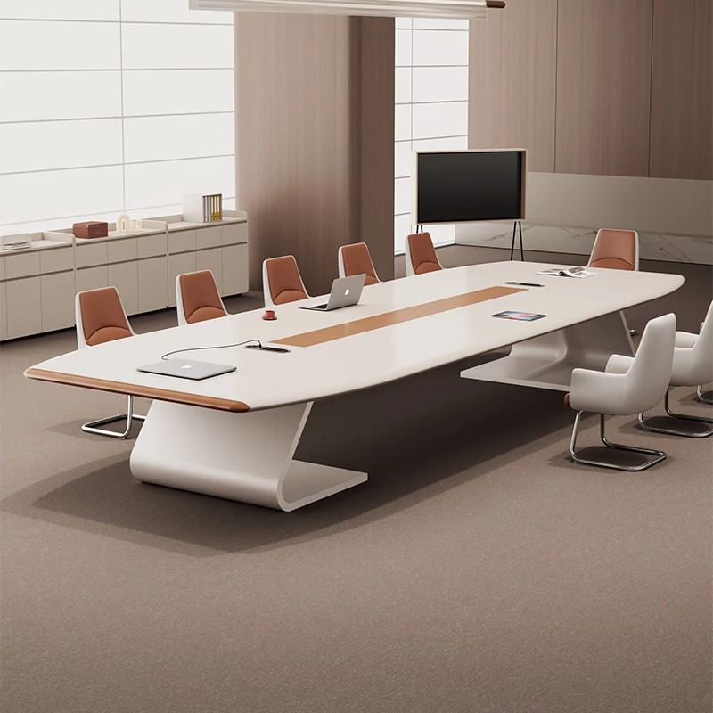 

Light Luxury Thickened Design Modern Simple Large Meeting Desk and Chair Combination Office Conference Table Long furniture home