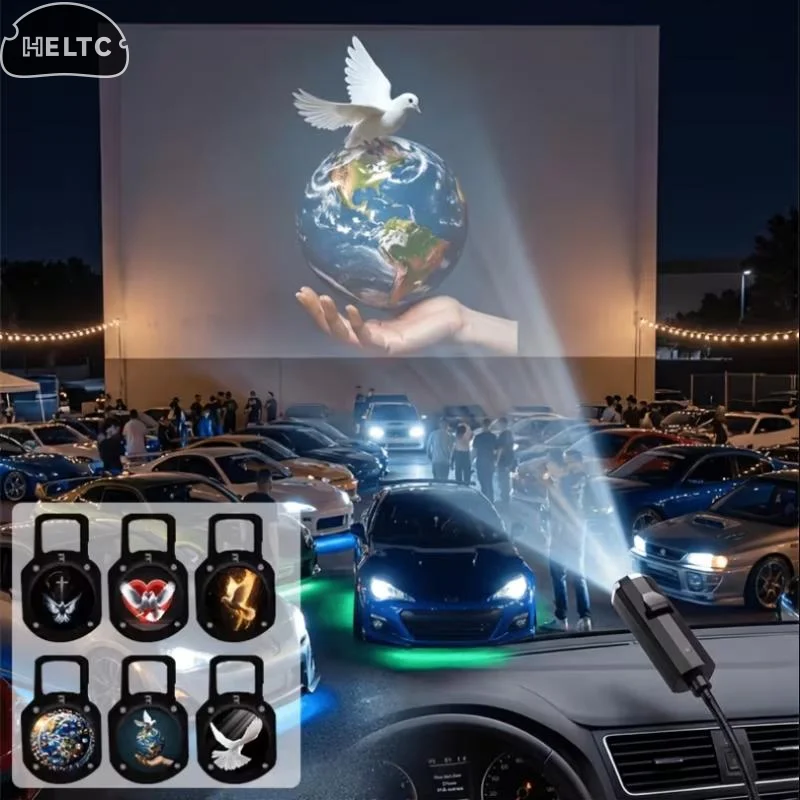 1Set  Creative Butterfly Peace Dove Zodiac Planet Pattern Themes USB Projection Light For Room Ceiling Background Decoration