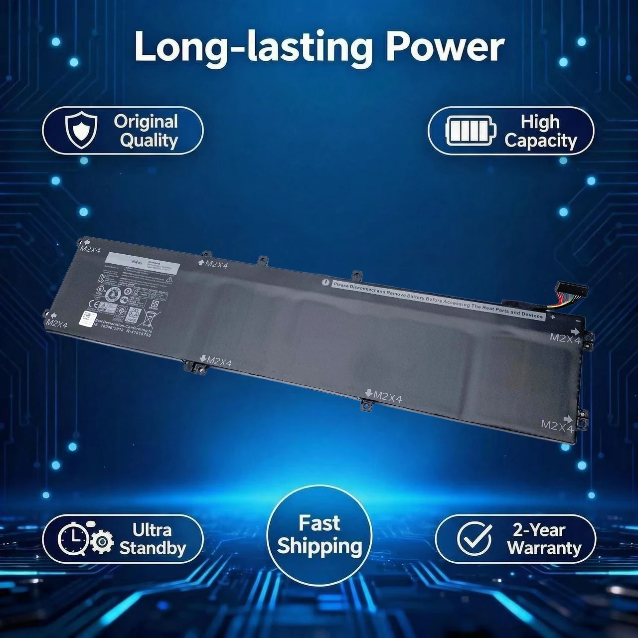Nueva batería para ordenador portátil 4GVGH RRCGW para DELL Precision 5510 XPS 15 7590 9550 5540 15-9550-D1828T 01P6KD T453X 080-854-0066 XPS 62MJV