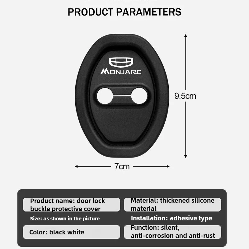 Silicone Car Door Lock Cover for Geely Emgrand X7 EC7 Atlas Boyue GC6 Dustproof Protector Accessories