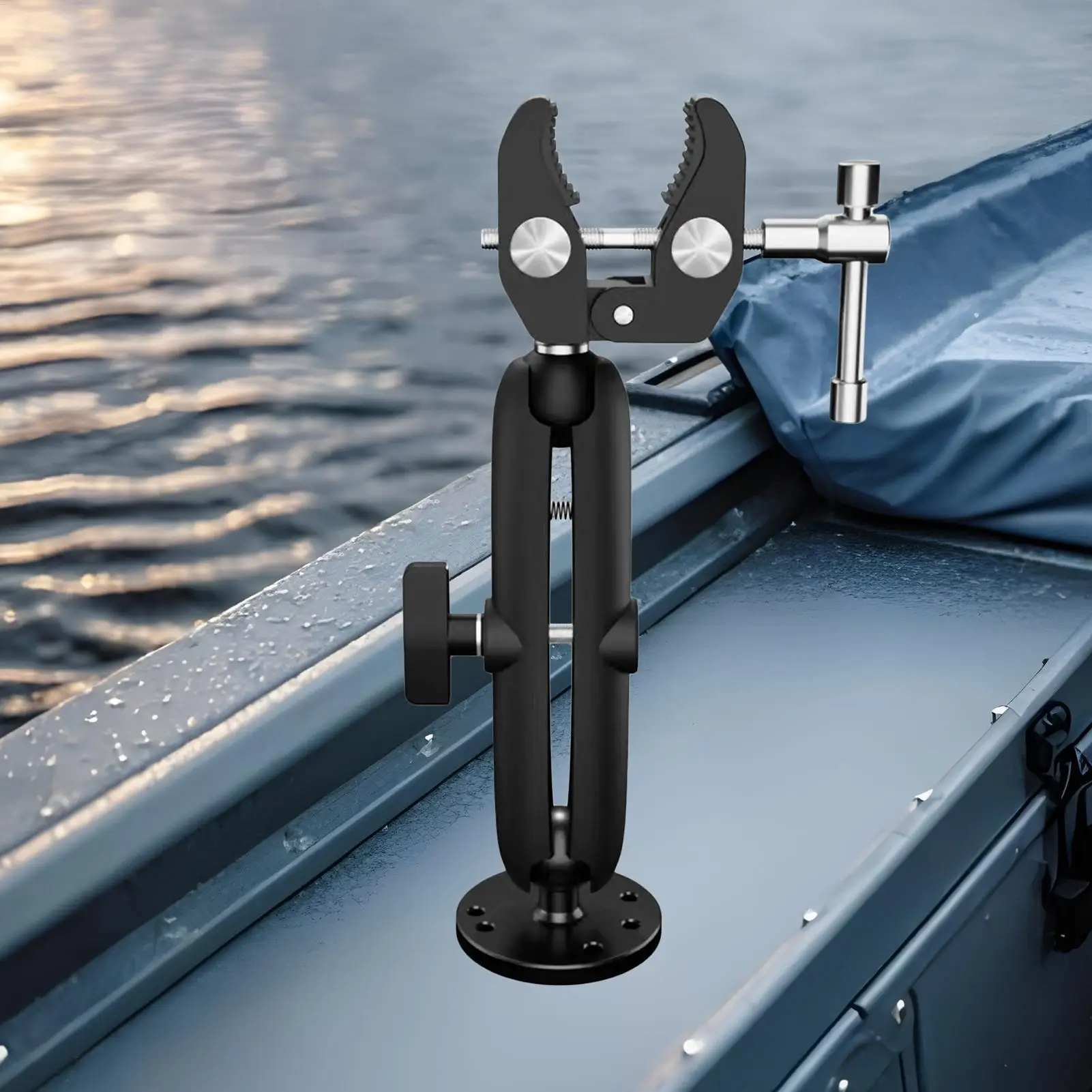 Estabilizador de Motor de curricán, soporte de Motor de arrastre de aleación de aluminio, abrazadera de soporte de eje ajustable antivibración de 360 grados