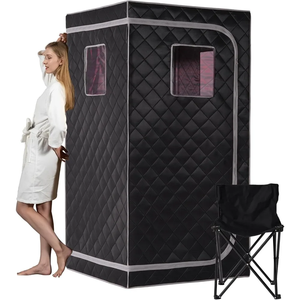 

Portable Full Size Infrared Sauna for Home| Personal Indoor Saunas Separate Heating Foot Pad Reinforced Chair for Relaxation