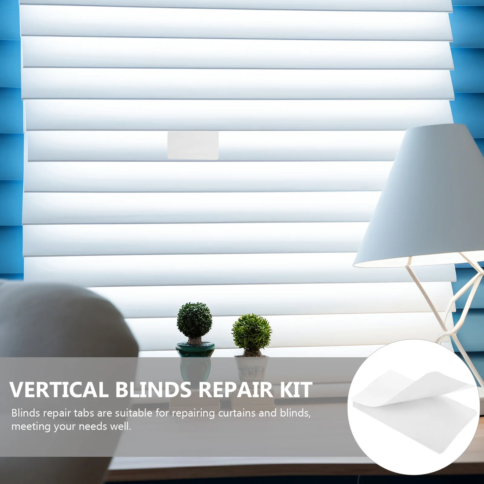 

5pcs Curtain Repair Tabs Aluminum Self Adhesive Fix Blinds Slat Replacement Kit For Vertical Blinds Repair Tools Sticky Tabs