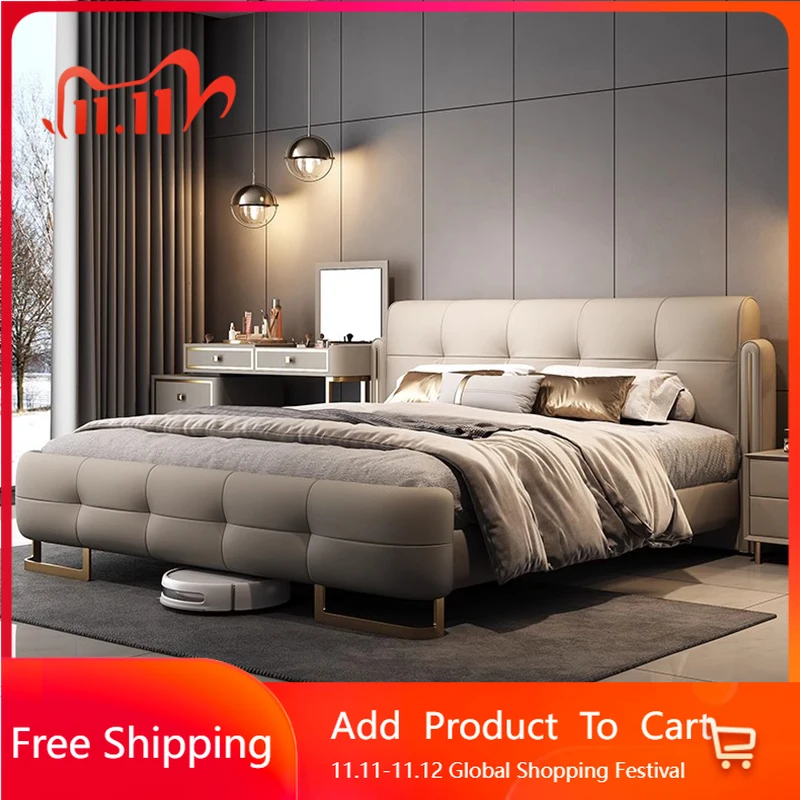 

Кожаный дизайн, массажная кровать, изголовья, современный диван, роскошная кровать, двойная спальная платформа, мебель для отдыха Letto Matrimoniale Lounge Suite