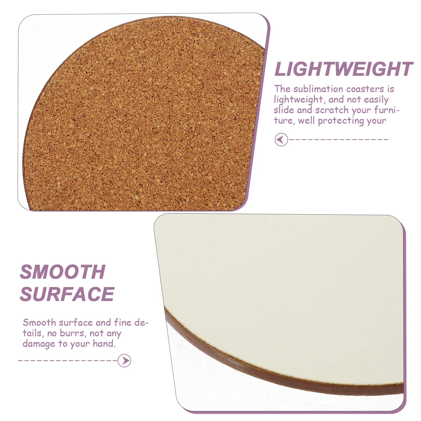 

12pcs Sublimation Blank Cup Coasters Diy Printable Mats Mdf Wood Base Smooth No Scratch Lightweight Anti-Slip For Home Kitchen