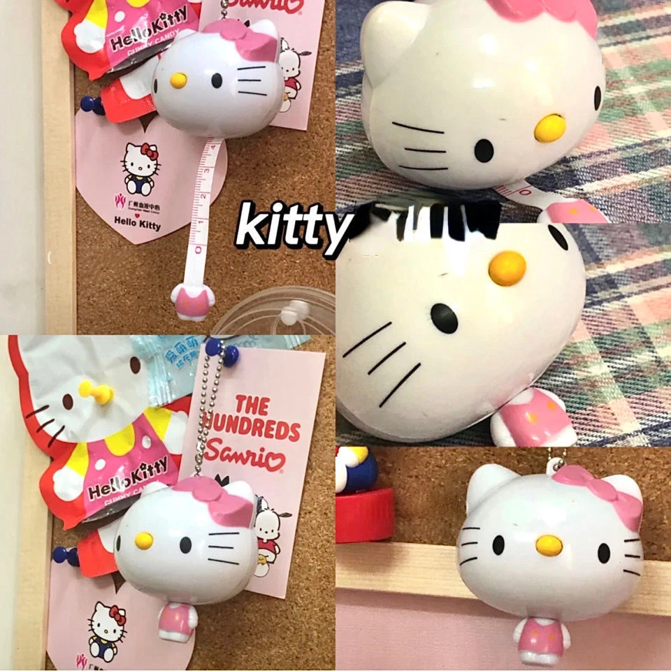 Hello Kitty Sanrio Anime Tape Measure Kawaii Student Girl Heart Mini Measurement Bust Waist Hips Soft Measuring Telescopic Ruler