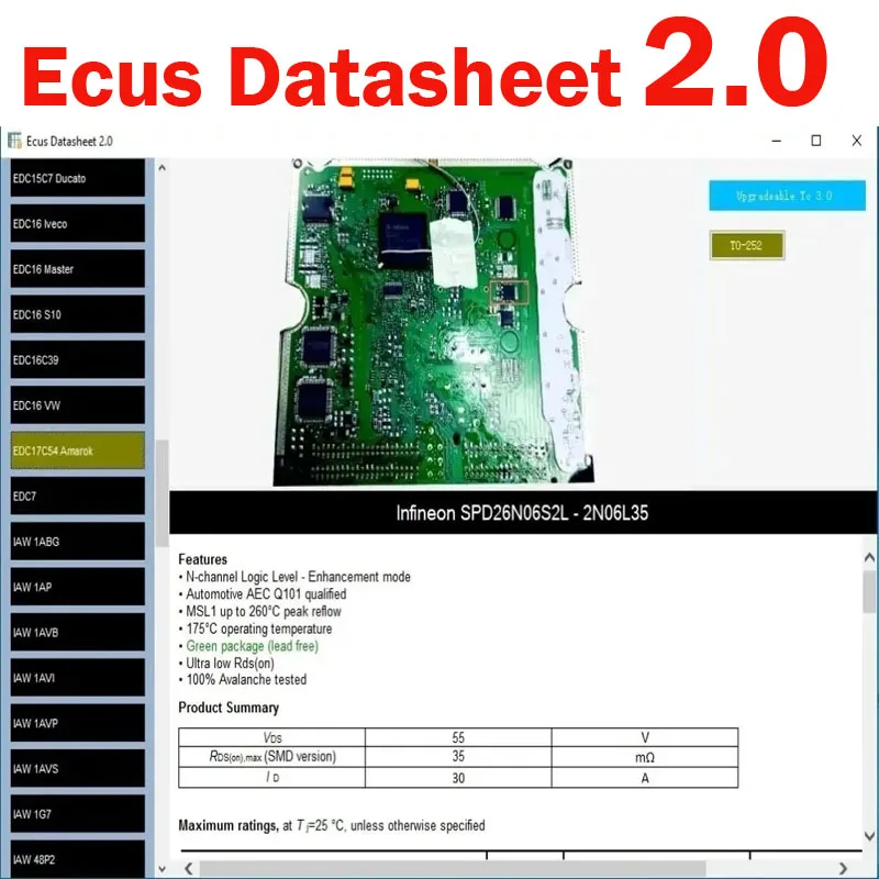 ECU Datasheet 2.0 PCB Schematics with Electronic Components of ECUs and Additional Information For IAW Bosch ECU Repair Software