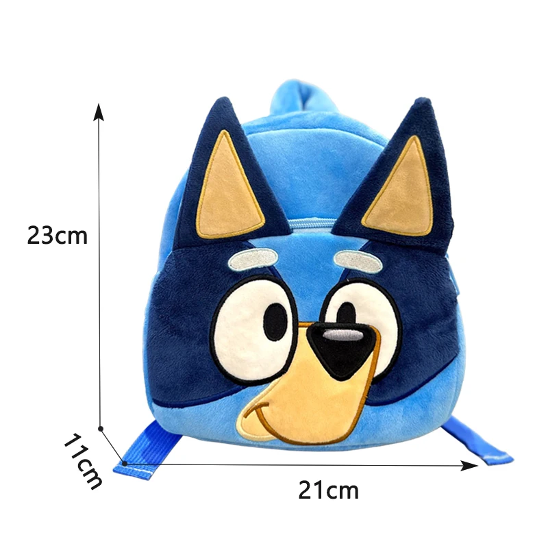 Bluey Jardim de Infância Crianças Schoolbag, Cartoon Bingo Plush Mochila, Mochila Família, Piquenique Viagem Foto Snack Bag, Presentes