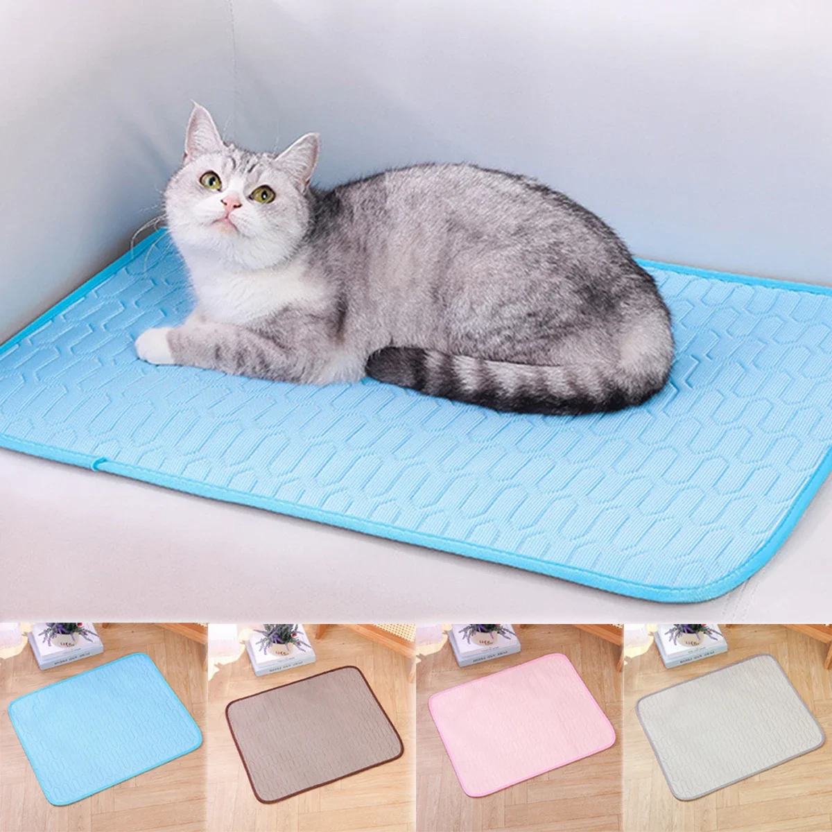 

Ice Silk Pet Bed Mat Soft Cat Sleeping Mat Cool Dog Latex Floor Mat Antislip Cat Cool Mat Cheap Pet Sofa Cushion in Summer
