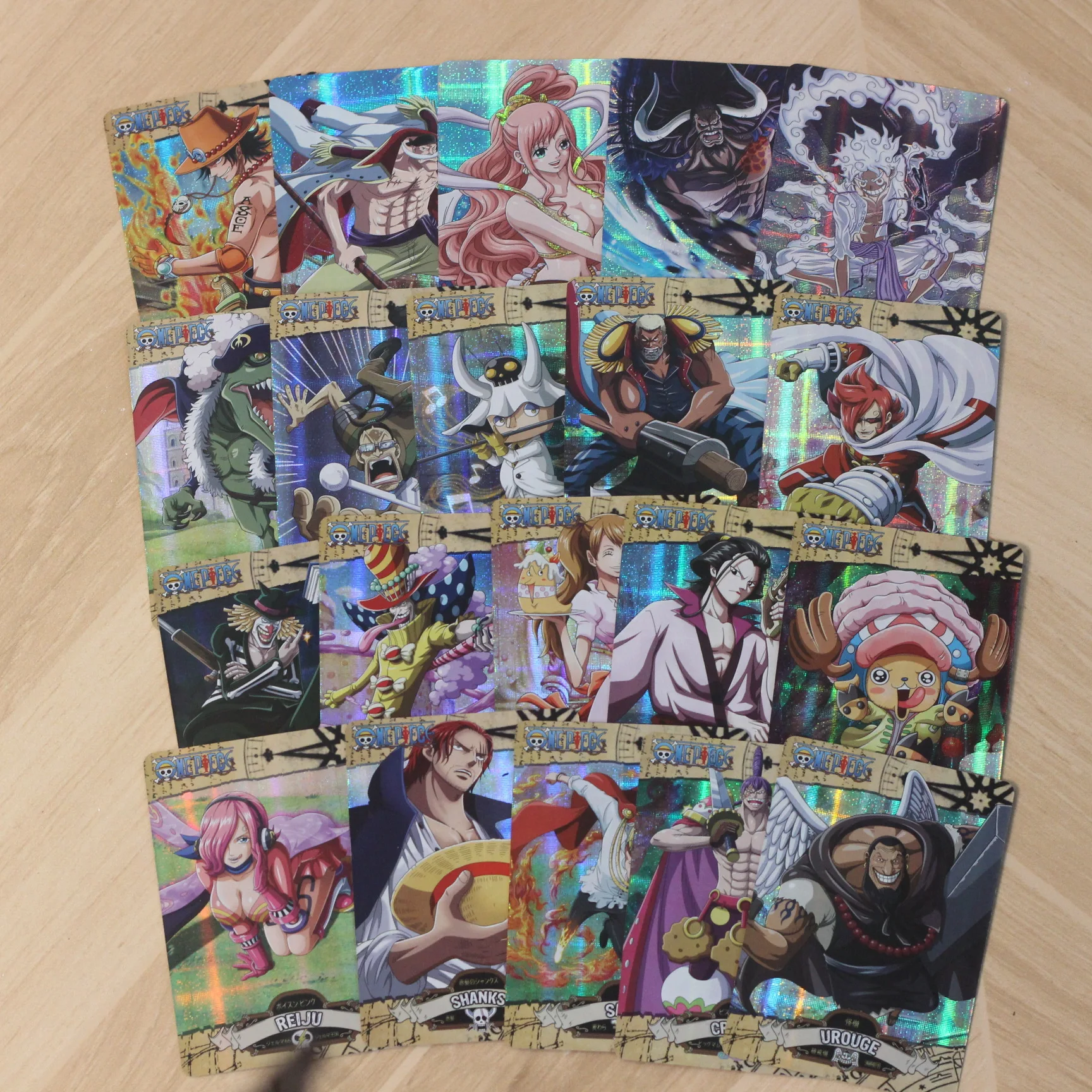 100pcs/set 2024 New One Piece Non Repeating Grid Flashing English Card Cartoon Anime Collectible Cards Board Game Toy Gift