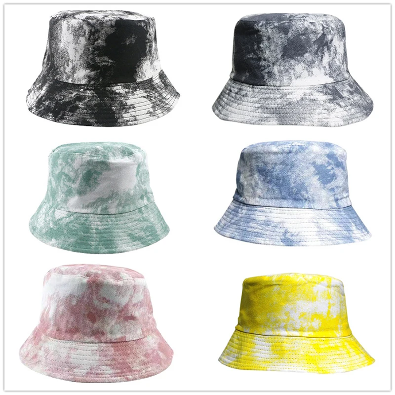 Bocca Tie Dye Bucket Hat Reversible Fisherman Panama Hats Men Women Foldable Double Sides Hip Hop Summer Outdoor Fishion Cap