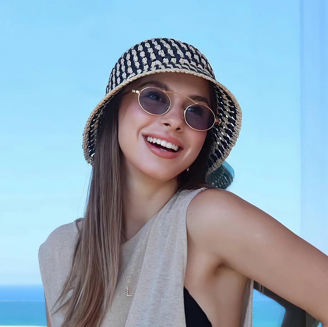 Women's Striped Straw Hat Hand - Paper Straw Color review and price