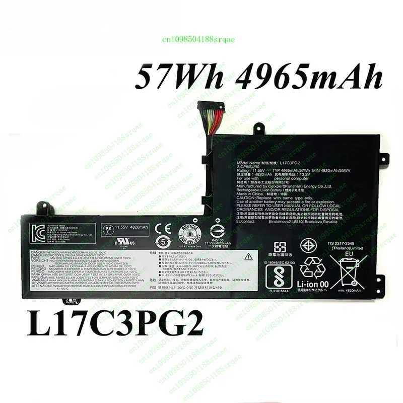 

L17C3PG2 L17M3PG1 11.55V 57Wh 4965mAh Laptop Battery For Lenovo Legion Y530 Y540-15IRH Y7000 Y7000P Y7000P-2019"% Test"