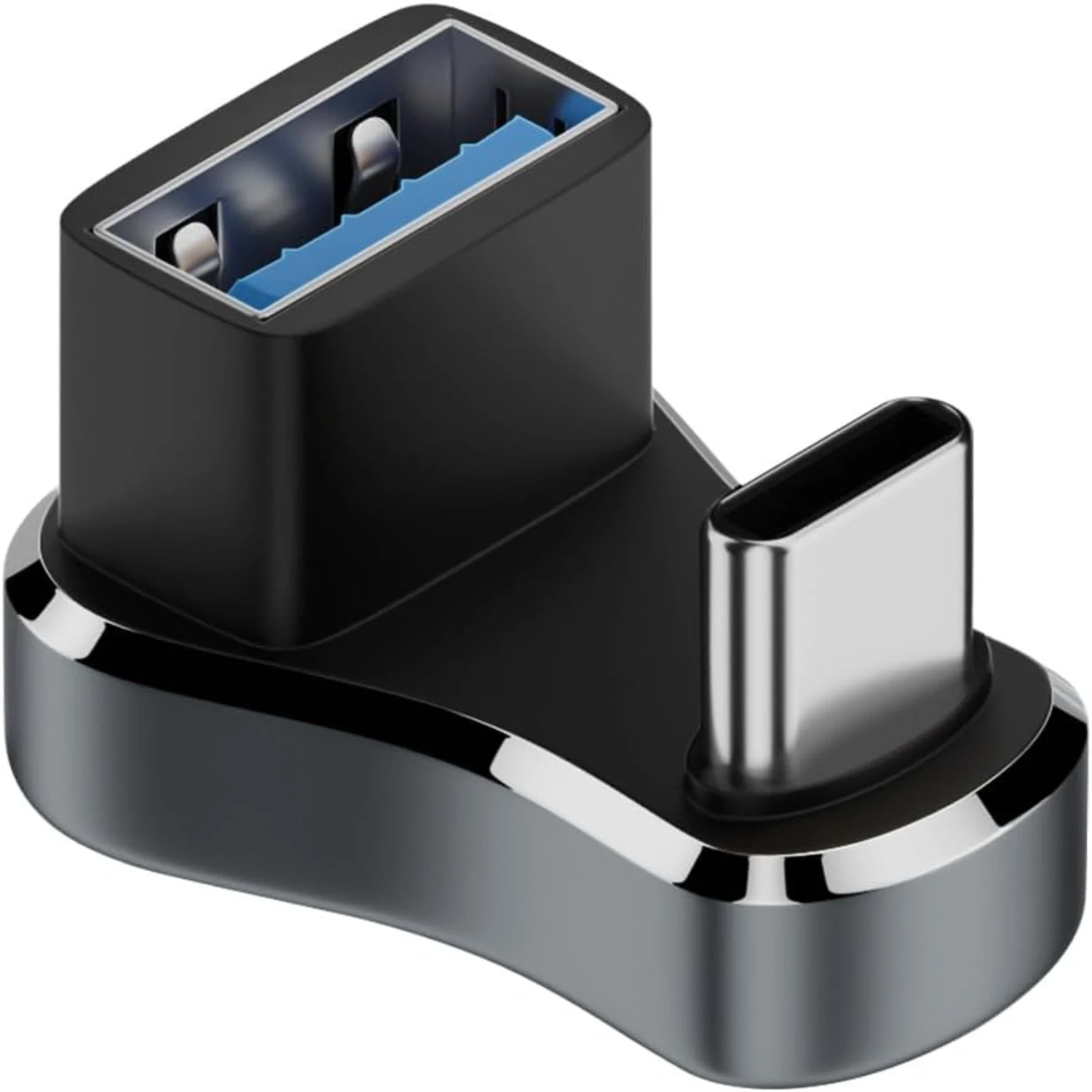 

Wider 10Gbps Type C Male to USB3.1 Female U Shaped Angle Adapter with Wide Distance 180 Degree Connector, OTG Function, 36W Char