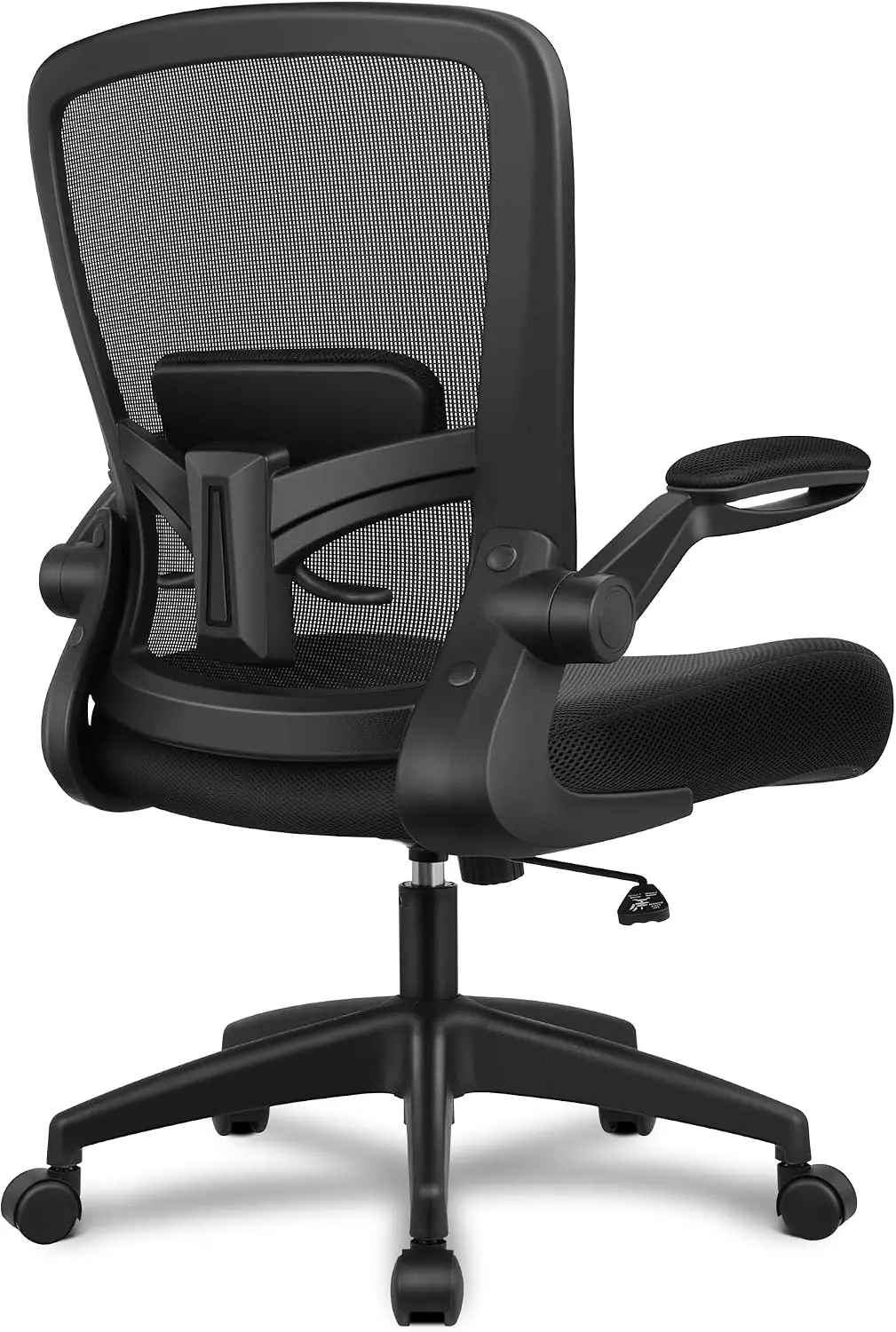 Ergonomic Ergonomic Mesh Office Chair with Adjustable Lumbar Support, Flip-Up Armrests, Height and Tilt Adjustment, Black - Aliexpress Deal
