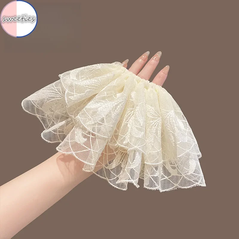 

Large Lace Scrunchies Elastic Hair Bands for Women Ponytail Holders Tie Solid Hair Hoop Rubber Bands Girls Hair Accessories