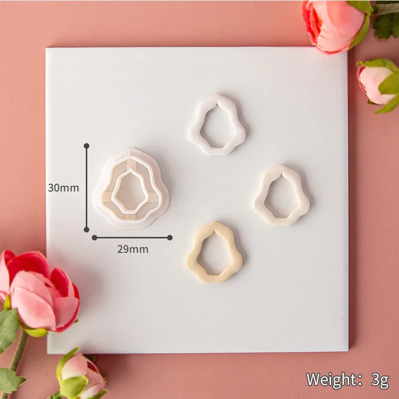 DIY Flower Polymer Mold Petal Irregular Geometric Earrings Soft Pottery Clay Cutter Handmade Leaves Jewelry Pendant Making Tool