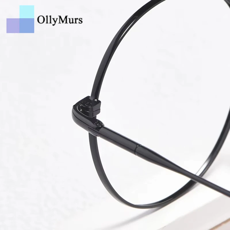 OLLYMURS للجنسين ريترو مستدير بيتا تيتانيوم خفيفة الوزن للغاية إطارات النظارات لتصحيح قصر النظر العصرية النظارات البصرية الموضة