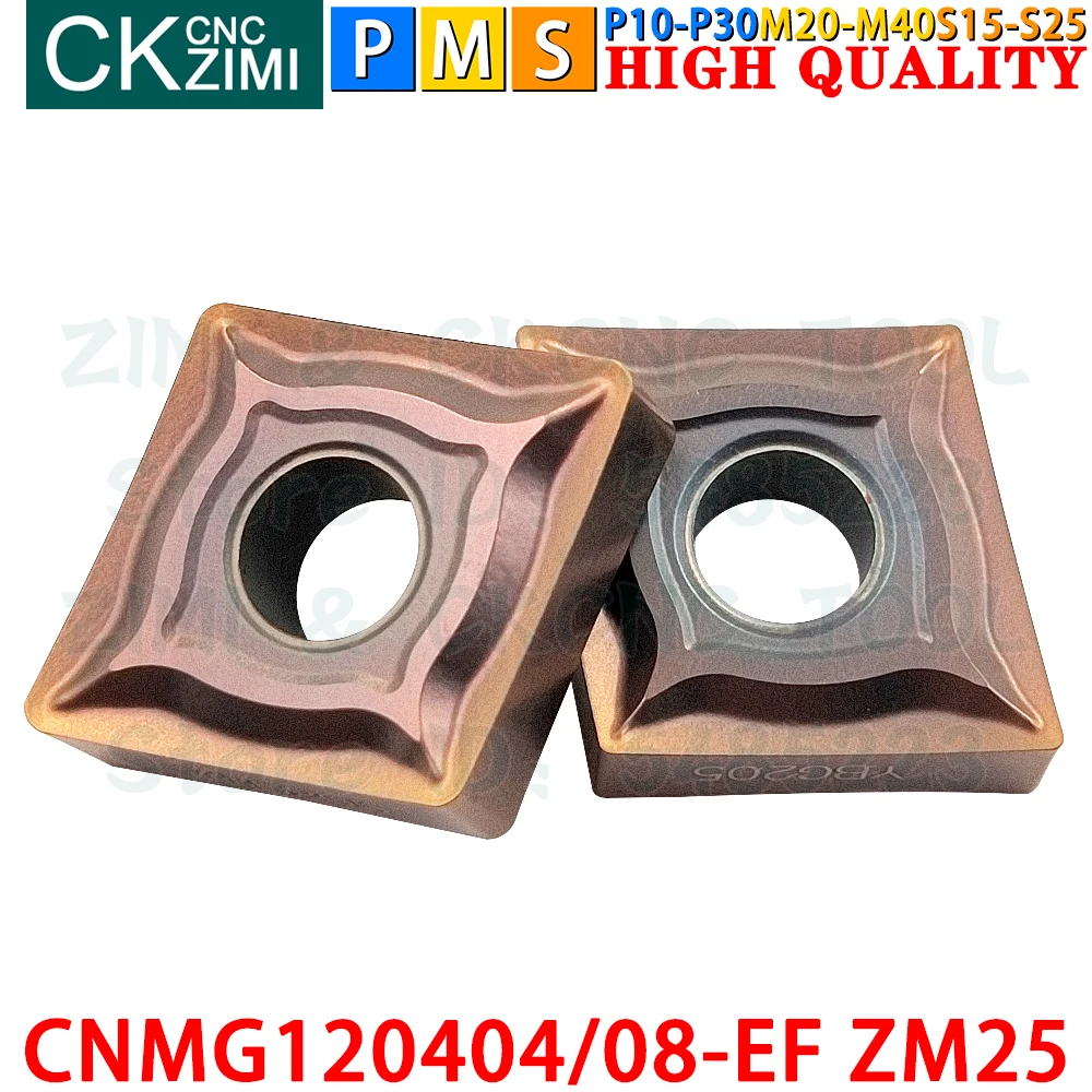 CNMG120404-EF ZM25 CNMG120408-EF ZM25 Insertos de carburo Herramientas de insertos de torneado externo CNMG1204 CNMG ZM25 Torno de metal mecánico CNC Herramientas de corte de torneado