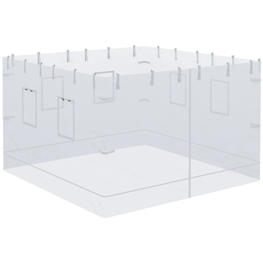 

Pop up Canopy Walls Universal Replacement Netting Set of 4 Mesh Screen Sidewalls Patio Netting with 6 Service Windows and 1 Doo