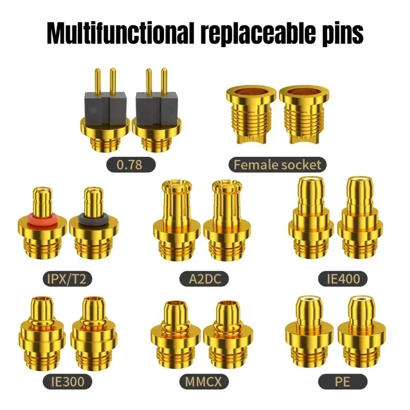Earphone Pins Replaceable 0.78mm MMCX PE ie300 T2 A2DC ie400 Female Connector Multi Functional Interchangeable Speaker Terminal