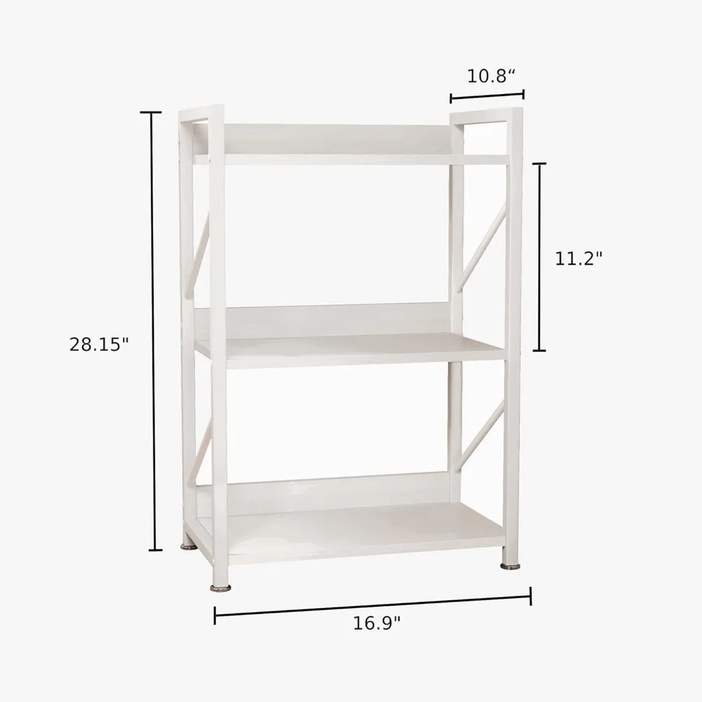 Small Bookshelf for Small Spaces,Modern 3 Tier Bookcase Night Stand, Narrow Book Shelf Organizer, Small Shelf Open Display Rack