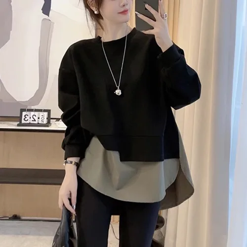 여성용 후드티 루즈핏 긴팔 라운드넥 여성용 조거 긴팔 라운드넥 조거 후드티 후드티 루즈핏 긴팔 라운드넥 조거 후드티  Best5