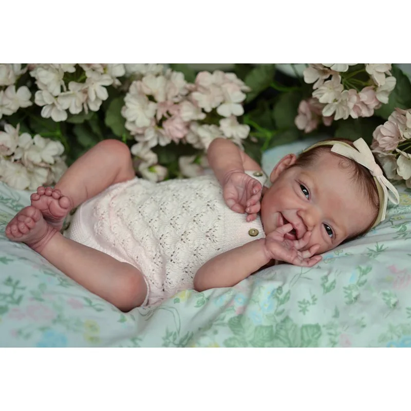 

48CM Reborn Baby Doll Charlie Newborn Smile Baby Bebe Reborn 3D Paiting Skin with Many Details Veins Куклы Реборн Doll Toys